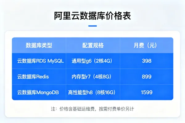阿里云数据库价格表_2025年最新收费标准