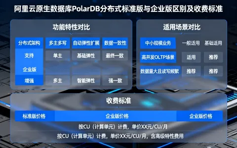 阿里云原生数据库 PolarDB 分布式标准版与企业版区别及收费标准