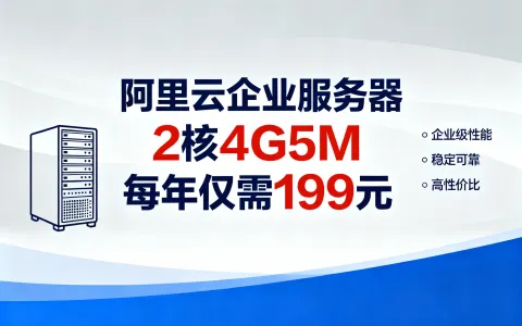 阿里云企业服务器 u1机型2核4G5M配置每年仅需199元！
