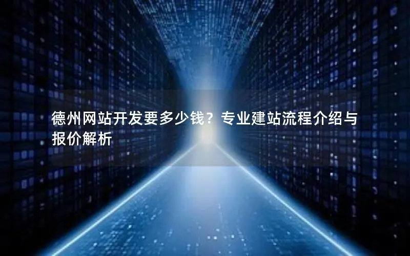 德州网站开发要多少钱？专业建站流程介绍与报价解析
