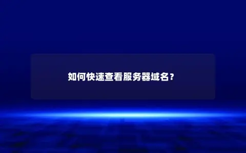 如何快速查看服务器域名？
