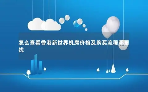 怎么查看香港新世界机房价格及购买流程哪里找