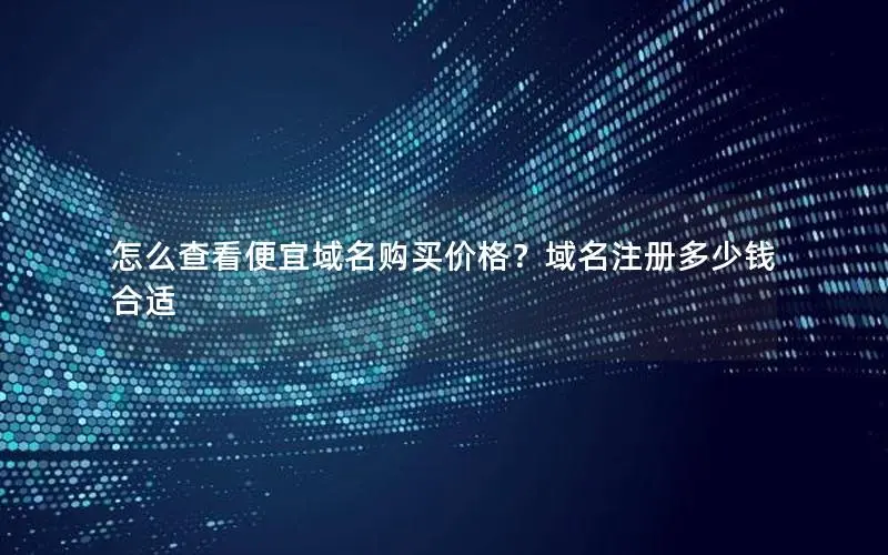怎么查看便宜域名购买价格？域名注册多少钱合适