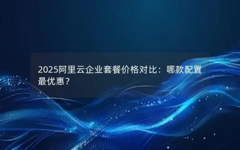 2025阿里云企业套餐价格对比：哪款配置最优惠？