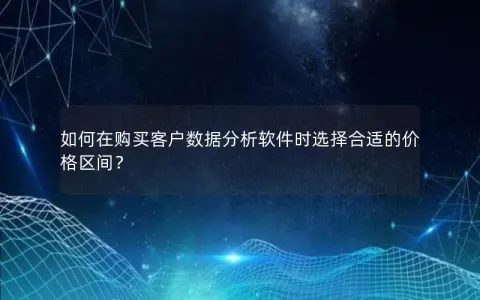 如何在购买客户数据分析软件时选择合适的价格区间？