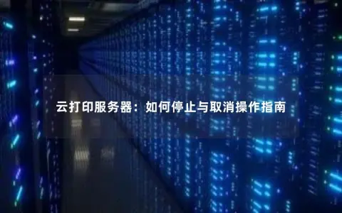 云打印服务器:如何停止与取消操作指南 云打印服务器:如何停止与取消操作指南