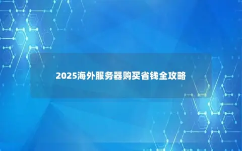 2025海外服务器购买省钱全攻略