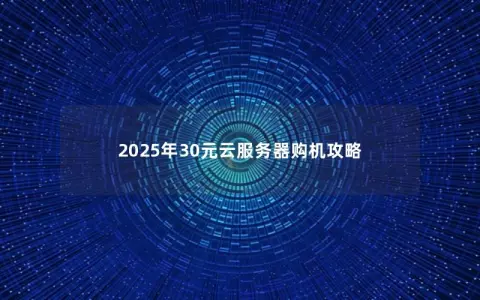 2025年30元云服务器购机攻略 2025年30元云服务器购机攻略