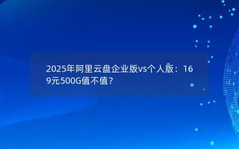 2025年阿里云盘企业版vs个人版：169元500G值不值？