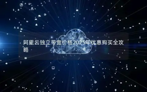 阿里云独立带宽价格2025年优惠购买全攻略