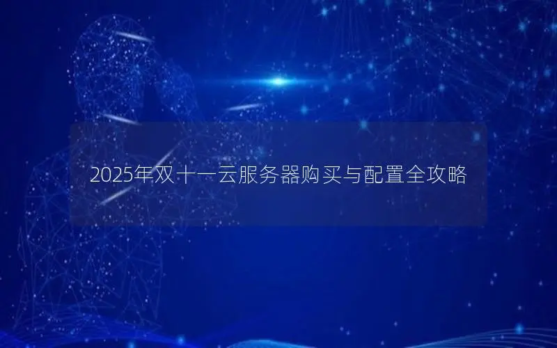 2025年双十一云服务器购买与配置全攻略