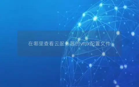 在哪里查看云服务器的vmx配置文件