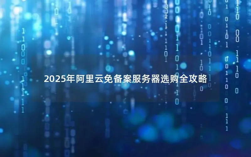 2025年阿里云免备案服务器选购全攻略 2025年阿里云免备案服务器选购全攻略