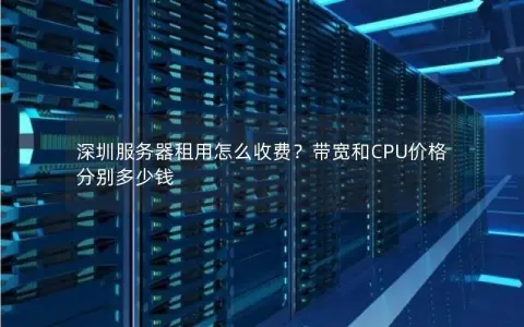 深圳服务器租用怎么收费？带宽和CPU价格分别多少钱
