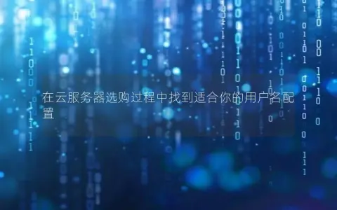 在云服务器选购过程中找到适合你的用户名配置