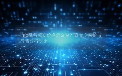 info域名成交价格怎么查？真实交易价与行情分析对比