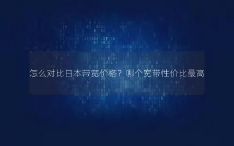 怎么对比日本带宽价格？哪个宽带性价比最高