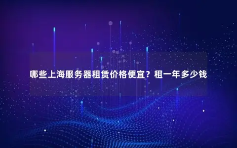 哪些上海服务器租赁价格便宜？租一年多少钱