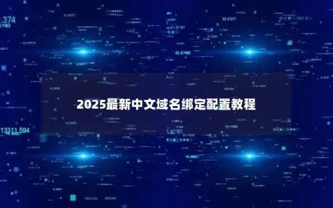 2025最新中文域名绑定配置教程