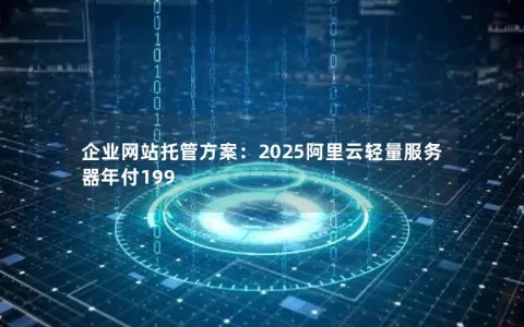 企业网站托管方案：2025阿里云轻量服务器年付199