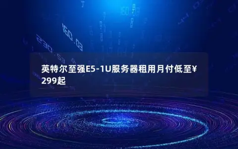 英特尔至强E5-1U服务器租用月付低至¥299起
