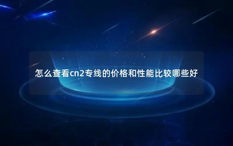 怎么查看cn2专线的价格和性能比较哪些好 怎么查看cn2专线的价格和性能比较哪些好