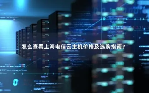 怎么查看上海电信云主机价格及选购指南？