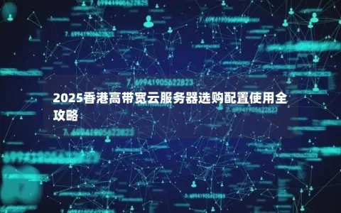 2025香港高带宽云服务器选购配置使用全攻略