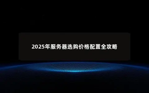 2025年服务器选购价格配置全攻略