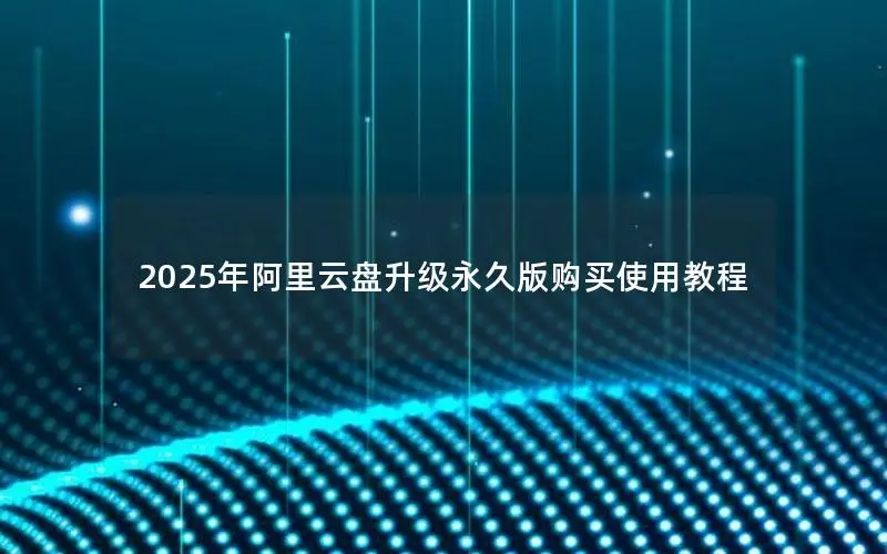 2025年阿里云盘升级永久版购买使用教程
