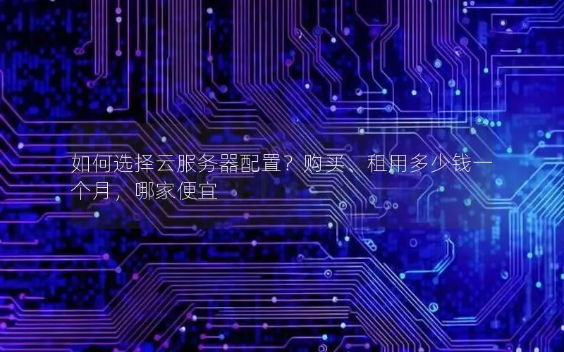 如何选择云服务器配置?购买、租用多少钱一个月,哪家便宜 如何选择云服务器配置?购买、租用多少钱一个月,哪家便宜