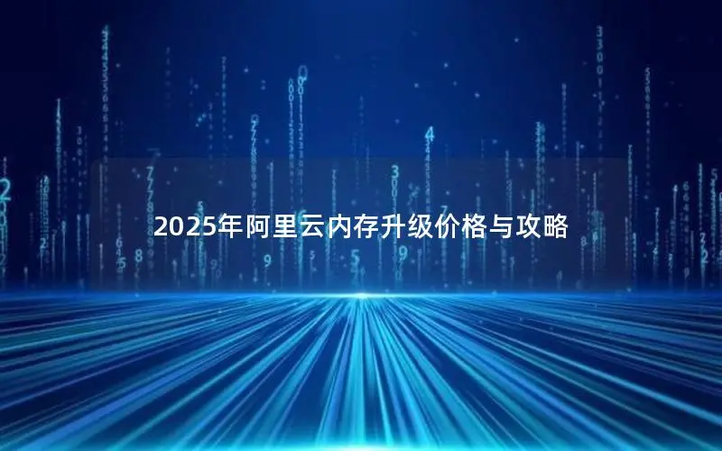 2025年阿里云内存升级价格与攻略 2025年阿里云内存升级价格与攻略