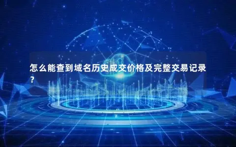怎么能查到域名历史成交价格及完整交易记录？