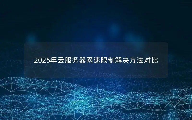 2025年云服务器网速限制解决方法对比 2025年云服务器网速限制解决方法对比