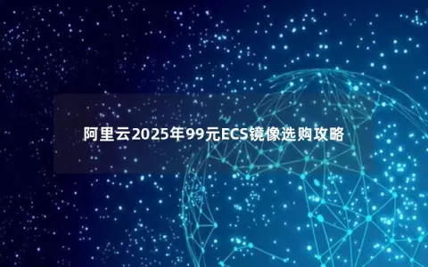 阿里云2025年99元ECS镜像选购攻略