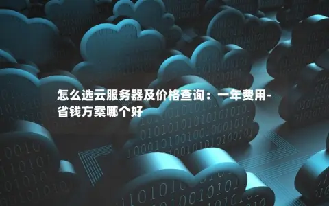 怎么选云服务器及价格查询：一年费用-省钱方案哪个好