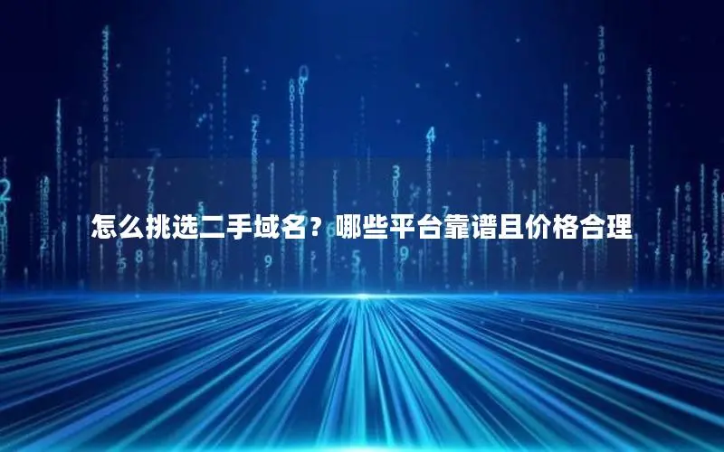 怎么挑选二手域名?哪些平台靠谱且价格合理 怎么挑选二手域名?哪些平台靠谱且价格合理