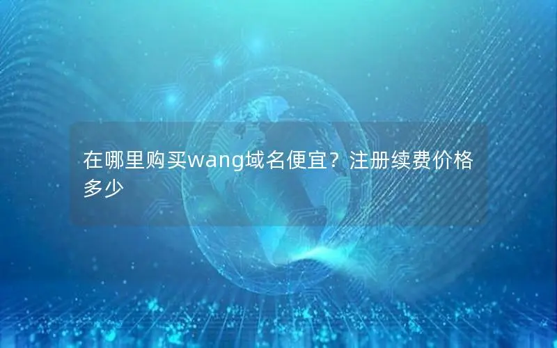 在哪里购买wang域名便宜?注册续费价格多少 在哪里购买wang域名便宜?注册续费价格多少