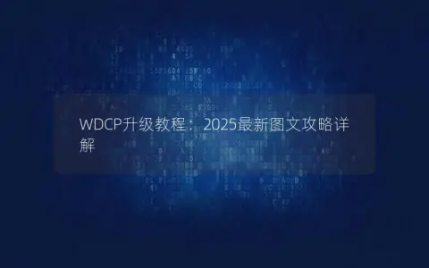 WDCP升级教程：2025最新图文攻略详解