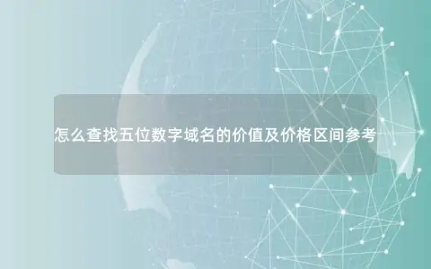 怎么查找五位数字域名的价值及价格区间参考