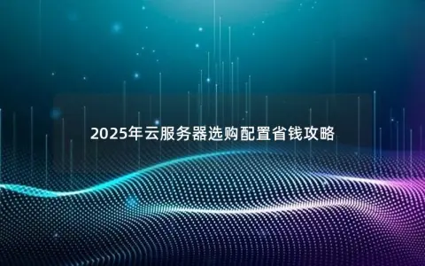 2025年云服务器选购配置省钱攻略