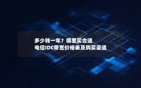 多少钱一年？哪里买合适  电信IDC带宽价格表及购买渠道