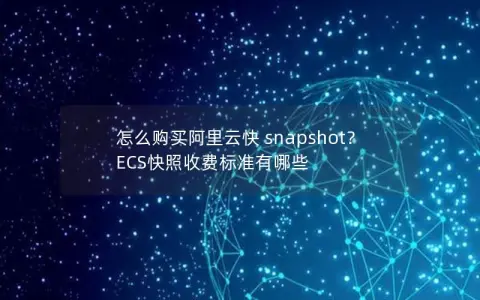 怎么购买阿里云快 snapshot？ ECS快照收费标准有哪些
