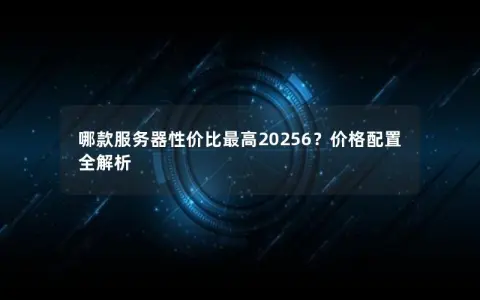 哪款服务器性价比最高20256？价格配置全解析