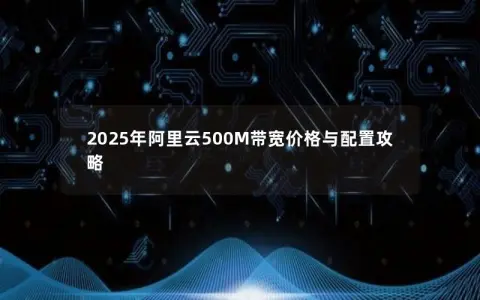 2025年阿里云500M带宽价格与配置攻略