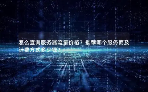 怎么查询服务器流量价格？推荐哪个服务商及计费方式多少钱？
