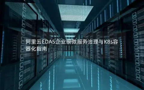 阿里云EDAS企业级微服务治理与K8s容器化指南