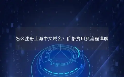 怎么注册上海中文域名？价格费用及流程详解