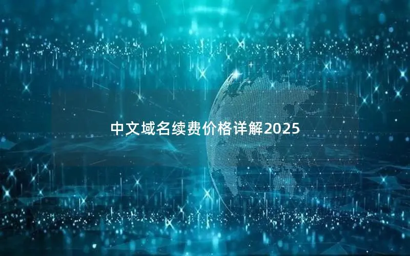 中文域名续费价格详解2025 中文域名续费价格详解2025