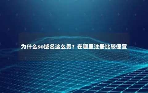 为什么so域名这么贵？在哪里注册比较便宜